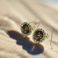 Lovely Smokey Topaz, Rivoli, Gold Drop Earrings- by Artistry Jewelry