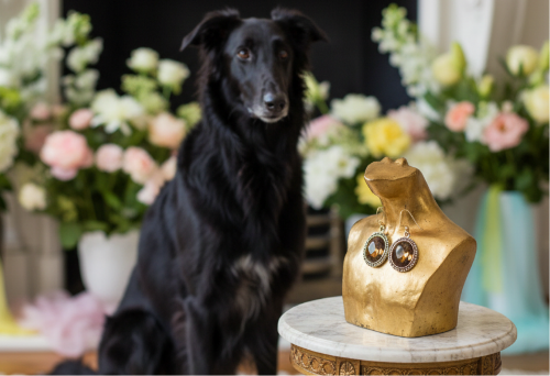 Lovely Smoky Topaz, Rivoli, Gold Drop Earrings- by Artistry Jewelry