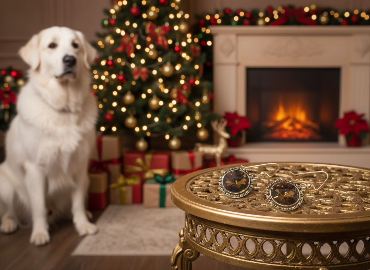 Lovely Smoky Topaz, Rivoli, Gold Drop Earrings- by Artistry Jewelry