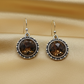 Lovely Smoky Topaz, Rivoli, Gold Drop Earrings- by Artistry Jewelry