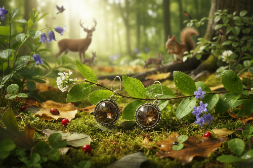 Lovely Smoky Topaz, Rivoli, Gold Drop Earrings- by Artistry Jewelry