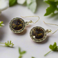 Lovely Smokey Topaz, Rivoli, Gold Drop Earrings- by Artistry Jewelry