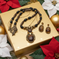 Charming Vintage Brown and Antique Gold Romance Beaded, and Chain Necklace Set with Hematite, One-of-a-Kind - handcrafted by Artistry Jewelry