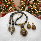 Charming Vintage Brown and Antique Gold Romance Beaded, and Chain Necklace Set with Hematite, One-of-a-Kind - handcrafted by Artistry Jewelry