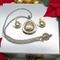 Lovely Silver and Gold Teardrop Pendant, and Silver Chain Necklace Set, One-of-a-Kind-by Artistry Jewelry