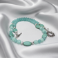 Beautiful Aqua, Semi-precious Necklace with Magnesite, and Hematite-A-handcrafted by Artistry Jewelry