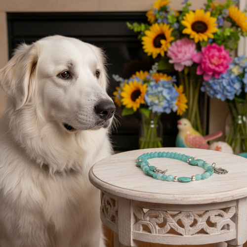 Beautiful Aqua, Semi-precious Necklace with Magnesite, and Hematite-A-handcrafted by Artistry Jewelry