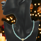 Beautiful Aqua, Semi-precious Necklace with a Cosmic Crystal, and Hematite-B-handcrafted by Artistry Jewelry