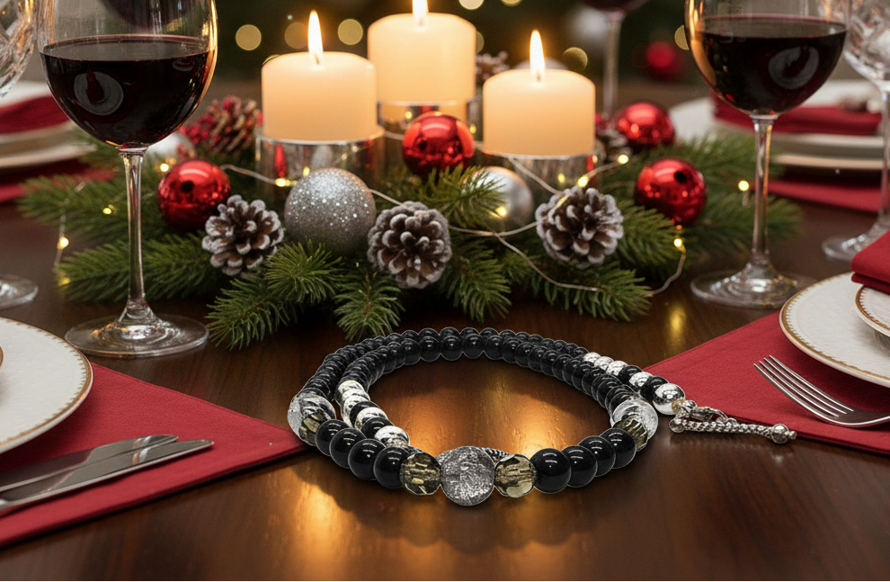 Magical Black Diamond Crystals, SP Hematite, Silver Cracked Glass Beads, One-of-a-Kind Necklace-crafted by Artistry Jewelry