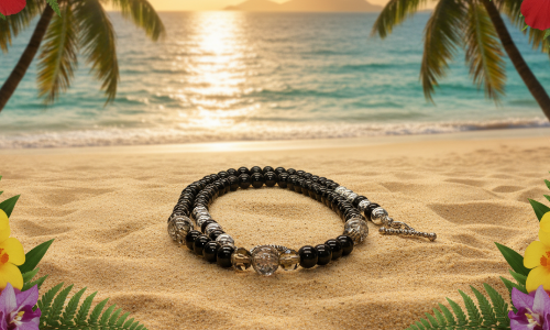 Magical Black Diamond Crystals, SP Hematite, Silver Cracked Glass Beads, One-of-a-Kind Necklace-crafted by Artistry Jewelry