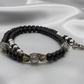 Magical Black Diamond Crystals, SP Hematite, Silver Cracked Glass Beads, One-of-a-Kind Necklace-crafted by Artistry Jewelry