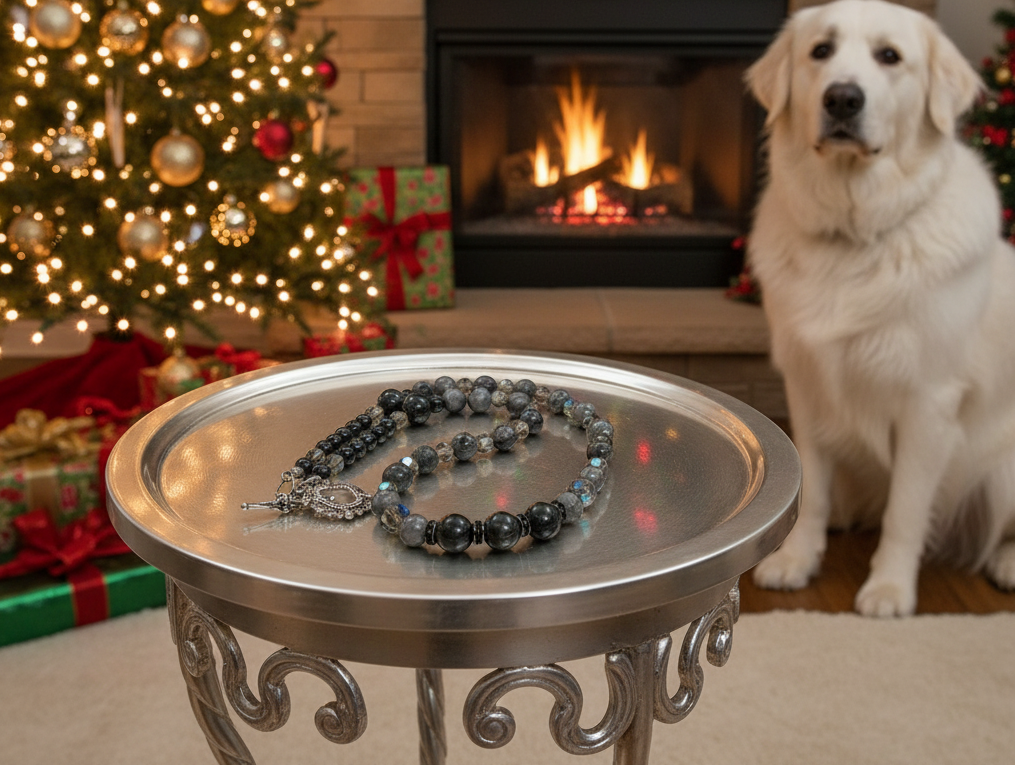 Lovely Black Onyx, Crystals, One-of-a-Kind, Beaded Necklace-crafted by Artistry Jewelry