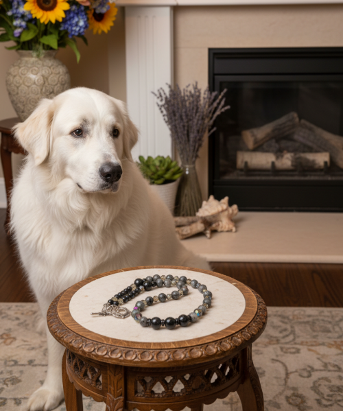 Lovely Black Onyx, Crystals, One-of-a-Kind, Beaded Necklace-crafted by Artistry Jewelry