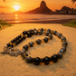 Lovely Black Onyx, Crystals, One-of-a-Kind, Beaded Necklace-crafted by Artistry Jewelry