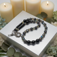 Lovely Black Onyx, Crystals, One-of-a-Kind, Beaded Necklace-crafted by Artistry Jewelry
