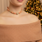 Exceptional Crystal and Buri, Peach, and Cream Beaded Necklace Set with Cubic Zirconia - handcrafted by Artistry Jewelry