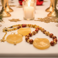 Dazzling Oranges, Tans, and Yellow Mixed Pattered Wood Beads in This Tropical Show Necklace, One-of-a-Kind-handcrafted by Artistry Jewelry