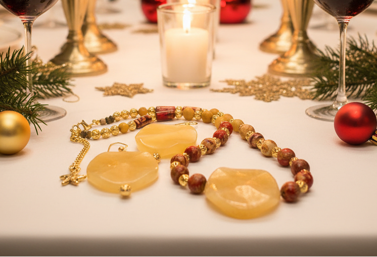 Dazzling Oranges, Tans, and Yellow Mixed Pattered Wood Beads in This Tropical Show Necklace, One-of-a-Kind-handcrafted by Artistry Jewelry