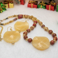 Dazzling Oranges, Tans, and Yellow Mixed Pattered Wood Beads in This Tropical Show Necklace, One-of-a-Kind-handcrafted by Artistry Jewelry