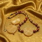 Dazzling Oranges, Tans, and Yellow Mixed Pattered Wood Beads in This Tropical Show Necklace, One-of-a-Kind-handcrafted by Artistry Jewelry