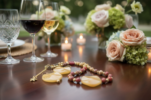 Dazzling Oranges, Tans, and Yellow Mixed Pattered Wood Beads in This Tropical Show Necklace, One-of-a-Kind-handcrafted by Artistry Jewelry