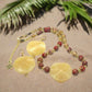 Dazzling Oranges, Tans, and Yellow Mixed Pattered Wood Beads in This Tropical Show Necklace, One-of-a-Kind-handcrafted by Artistry Jewelry