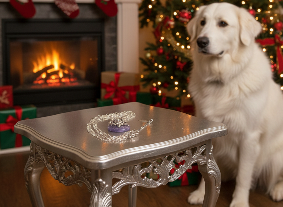 Fabulous Amethyst Stone and Sterling Silver bail, Figaro Chain Necklace