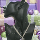 Fabulous Amethyst Stone and Sterling Silver bail, Figaro Chain Necklace