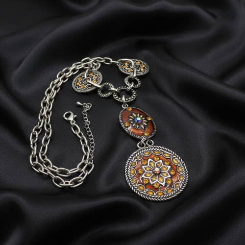 Lovely Chain and Disc Necklace
