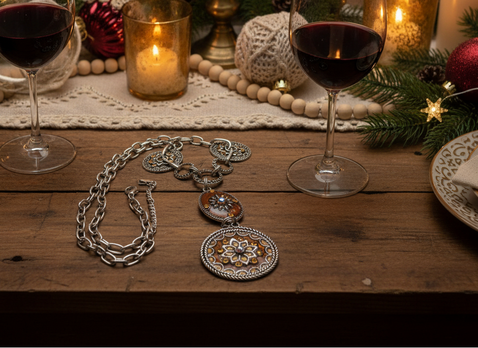 Lovely Chain and Disc Necklace