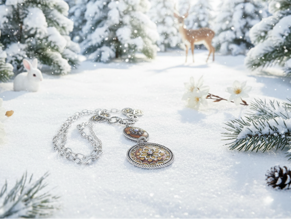 Lovely Chain and Disc Necklace