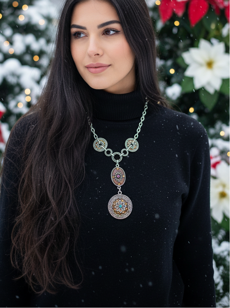 Lovely Chain and Disc Necklace