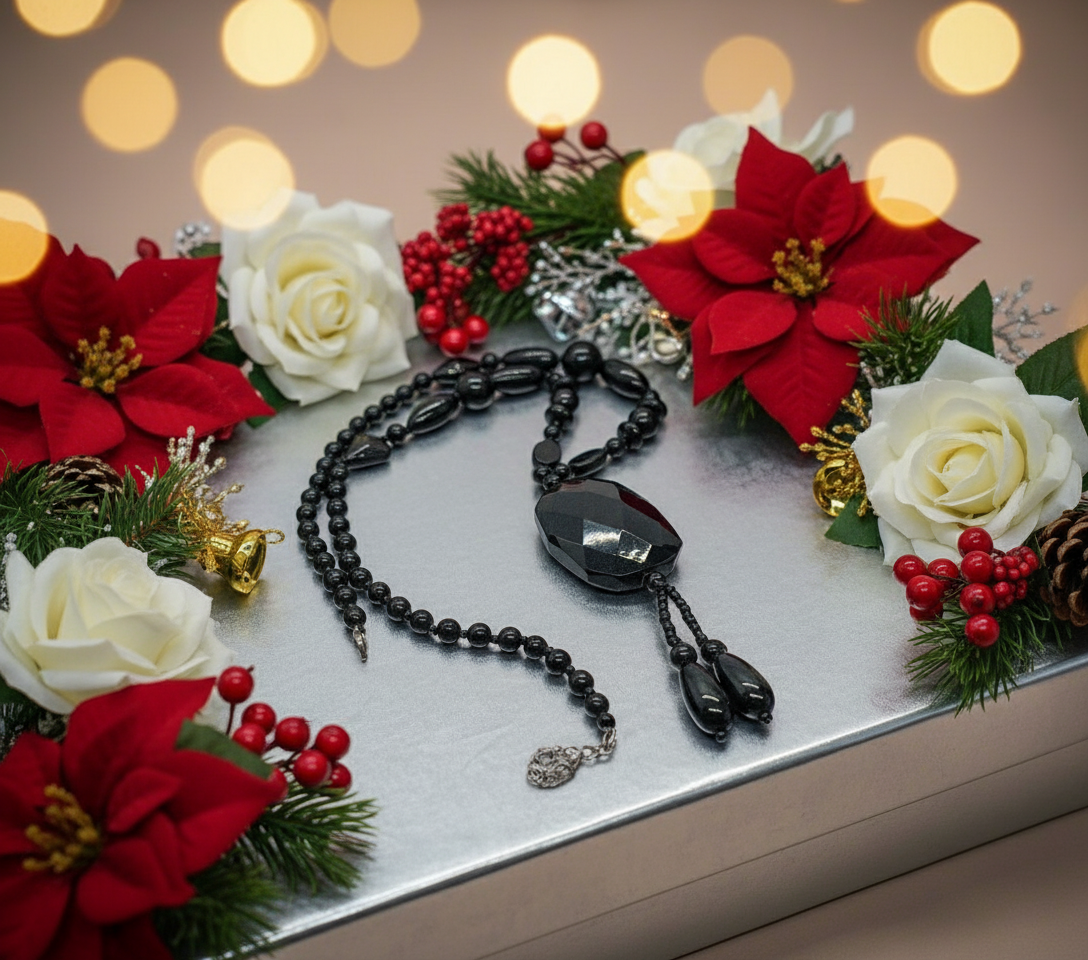 Lovely Black Faceted Necklace