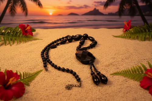 Lovely Black Faceted Necklace