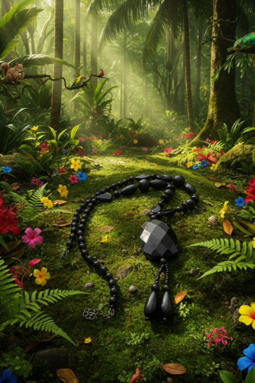 Lovely Black Faceted Necklace