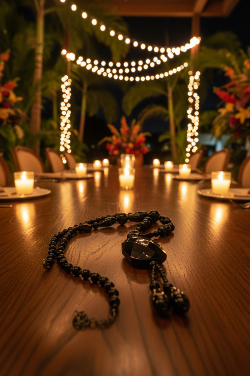 Lovely Black Faceted Necklace