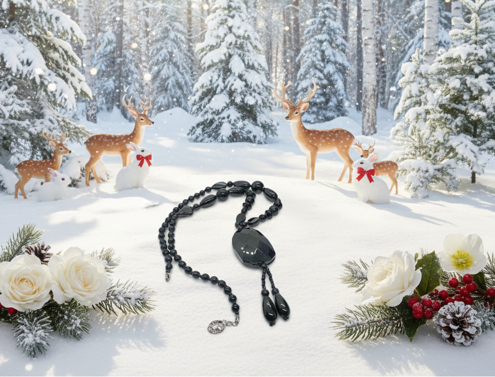 Lovely Black Faceted Necklace