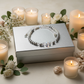 Beautiful Pearl Silver Beads with Graphic Crystals, One-of-a-Kind, Beaded Necklace - handcrafted by Artistry Jewelry