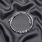 Beautiful Pearl Silver Beads with Graphic Crystals, One-of-a-Kind, Beaded Necklace - handcrafted by Artistry Jewelry