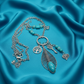 Stunning Turquoise Feather, Amazonite, Magnesite, and Tibetian Silver, Two-Strand, Chain Necklaces, One-of-a-Kind-crafted by Artistry Jewelry