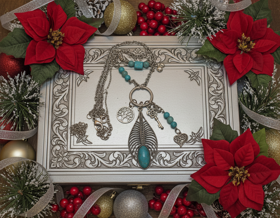 Stunning Turquoise Feather, Amazonite, Magnesite, and Tibetian Silver, Two-Strand, Chain Necklaces, One-of-a-Kind-crafted by Artistry Jewelry