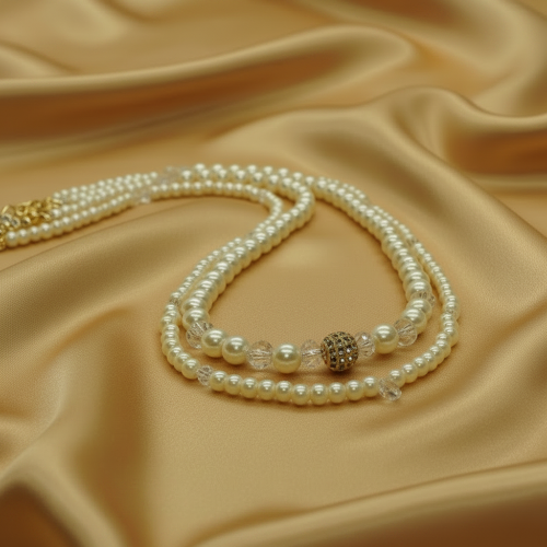 Gorgeous Yellow Pearl Beads,Briolette Crystals, and Cubic Zirconia, One-of-a-Kind Beaded Necklace-handcrafted by Artistry Jewelry
