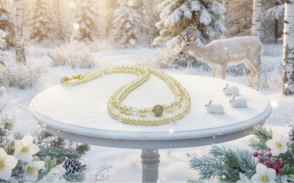 Gorgeous Yellow Pearl Beads,Briolette Crystals, and Cubic Zirconia, One-of-a-Kind Beaded Necklace-handcrafted by Artistry Jewelry