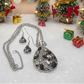 Beautiful Black, Silver, and Gray, Rhinestone, Teardrop, Double Chain Necklace Set- by Artistry Jewelry