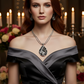 Beautiful Black, Silver, and Gray, Rhinestone, Teardrop, Double Chain Necklace Set- by Artistry Jewelry