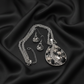 Beautiful Black, Silver, and Gray, Rhinestone, Teardrop, Double Chain Necklace Set- by Artistry Jewelry