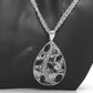 Beautiful Black, Silver, and Gray, Rhinestone, Teardrop, Double Chain Necklace Set- by Artistry Jewelry