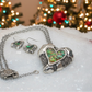 Lovely Abalone Heart Pendant, Silver Rolo Chain Necklace with Matching Earrings-by Artistry Jewelry