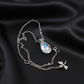 A  Beautiful Teardrop Crystal and Stainless Steel Chain Necklace, One-of-a-Kind-handcrafted by Artistry Jewelry