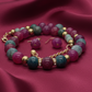 Stunning Natural Berry Tourmaline, Olive Quartz, and Gold Hematite, One-of-a-Kind, Beaded Necklace Set-handcrafted by Artistry Jewelry